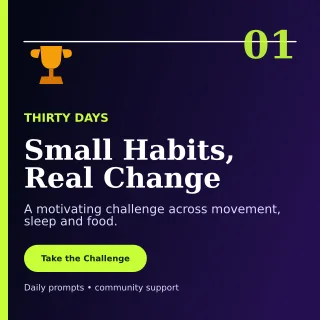 Editorial Wellness Challenge Social Post — editable black health and fitness template, instagram post