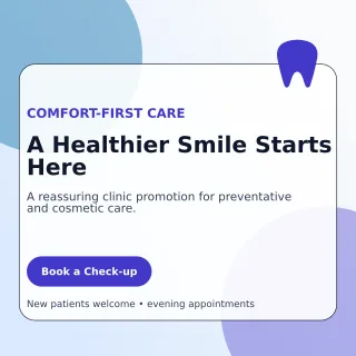 Glass Dental Clinic Social Post — editable white health and fitness template, instagram post