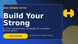 Glass Gym Membership Wide Ad — editable blue health and fitness template, youtube thumbnail
