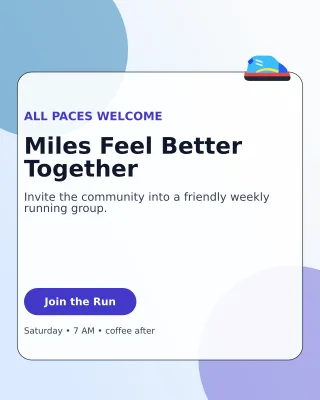 Glass Run Club Poster — editable white health and fitness template, instagram portrait