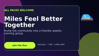 Glass Run Club Wide Ad — editable black health and fitness template, youtube thumbnail