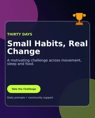 Glass Wellness Challenge Poster — editable black health and fitness template, instagram portrait