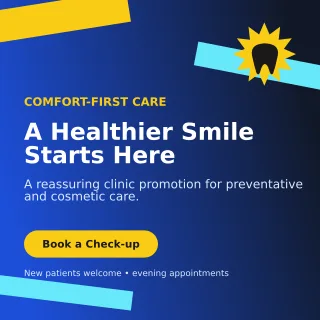 Kinetic Dental Clinic Social Post — editable blue health and fitness template, instagram post