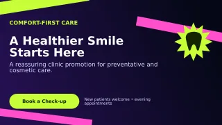 Kinetic Dental Clinic Wide Ad — editable black health and fitness template, youtube thumbnail