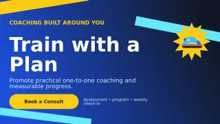 Kinetic Personal Trainer Wide Ad — editable blue health and fitness template, youtube thumbnail