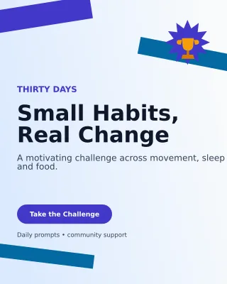 Kinetic Wellness Challenge Poster — editable white health and fitness template, instagram portrait