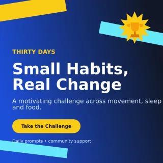 Kinetic Wellness Challenge Social Post — editable blue health and fitness template, instagram post