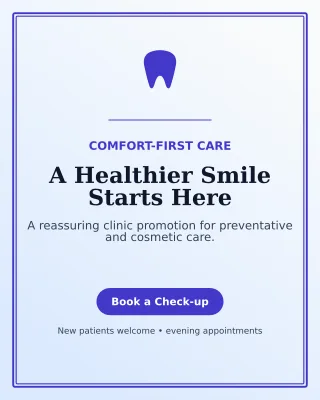 Luxe Dental Clinic Poster — editable white health and fitness template, instagram portrait