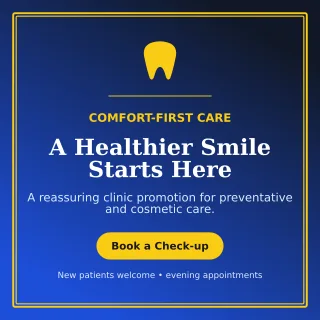 Luxe Dental Clinic Social Post — editable blue health and fitness template, instagram post