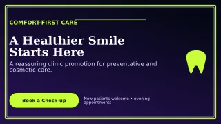 Luxe Dental Clinic Wide Ad — editable black health and fitness template, youtube thumbnail