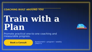 Luxe Personal Trainer Wide Ad — editable blue health and fitness template, youtube thumbnail