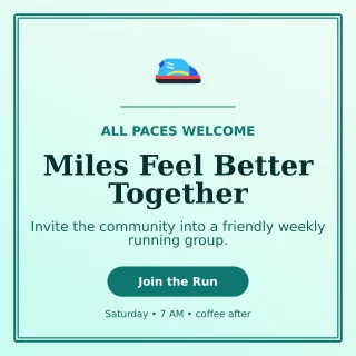 Luxe Run Club Social Post — editable white health and fitness template, instagram post