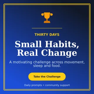 Luxe Wellness Challenge Social Post — editable blue health and fitness template, instagram post