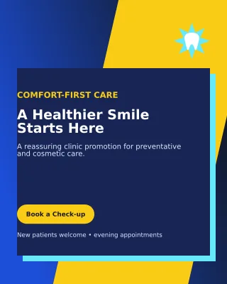 Neo Dental Clinic Poster — editable blue health and fitness template, instagram portrait