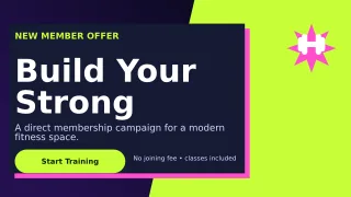 Neo Gym Membership Wide Ad — editable black health and fitness template, youtube thumbnail