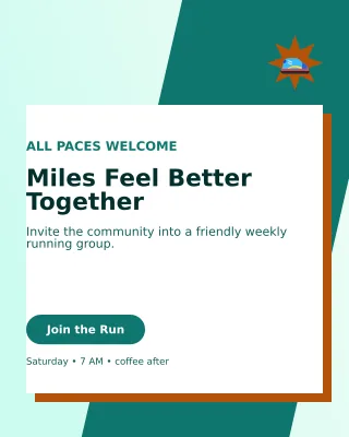 Neo Run Club Poster — editable white health and fitness template, instagram portrait