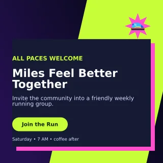 Neo Run Club Social Post — editable black health and fitness template, instagram post
