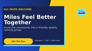 Neo Run Club Wide Ad — editable blue health and fitness template, youtube thumbnail