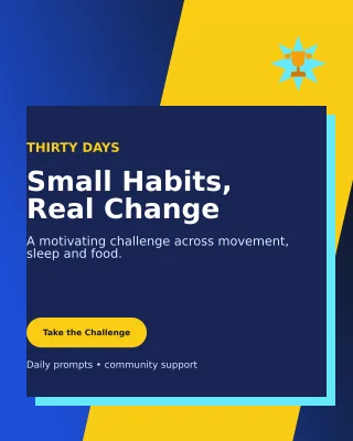 Neo Wellness Challenge Poster — editable blue health and fitness template, instagram portrait