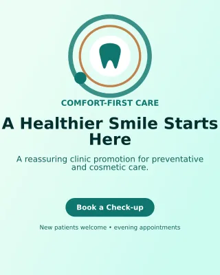 Orbit Dental Clinic Poster — editable white health and fitness template, instagram portrait