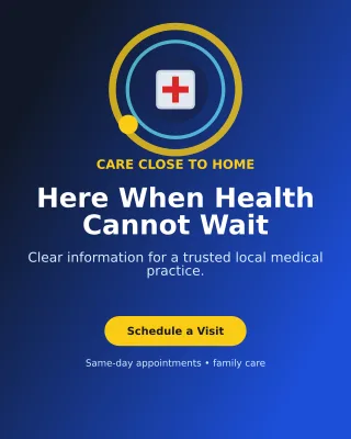 Orbit Medical Clinic Poster — editable blue health and fitness template, instagram portrait