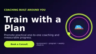 Orbit Personal Trainer Wide Ad — editable black health and fitness template, youtube thumbnail