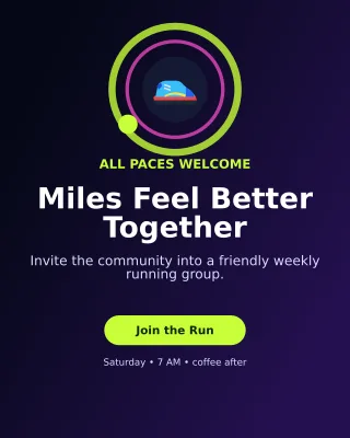 Orbit Run Club Poster — editable black health and fitness template, instagram portrait