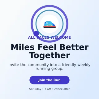 Orbit Run Club Social Post — editable white health and fitness template, instagram post