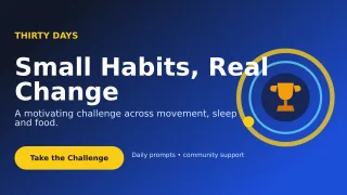 Orbit Wellness Challenge Wide Ad — editable blue health and fitness template, youtube thumbnail