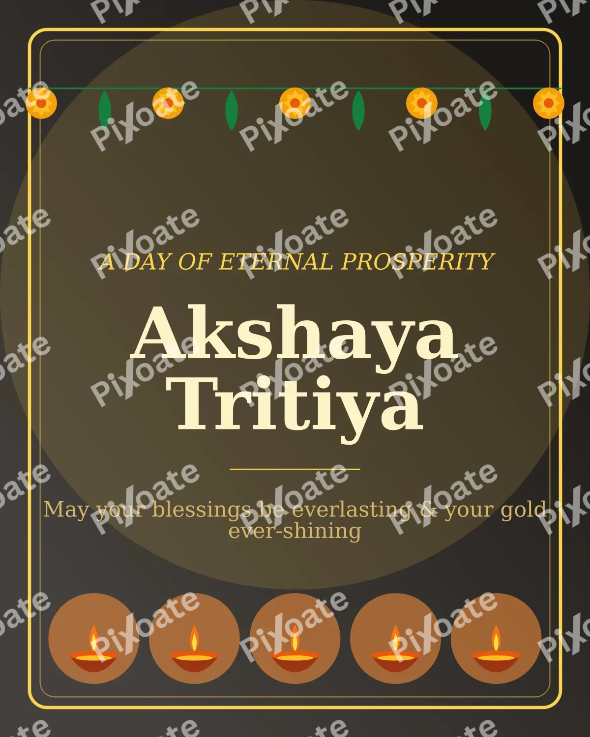 Akshaya Tritiya Akshaya Tritiya — editable black holiday template, instagram portrait