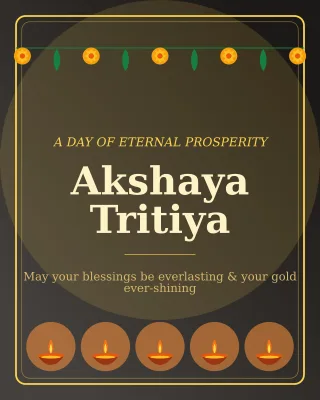 Akshaya Tritiya — editable black holiday template, instagram portrait