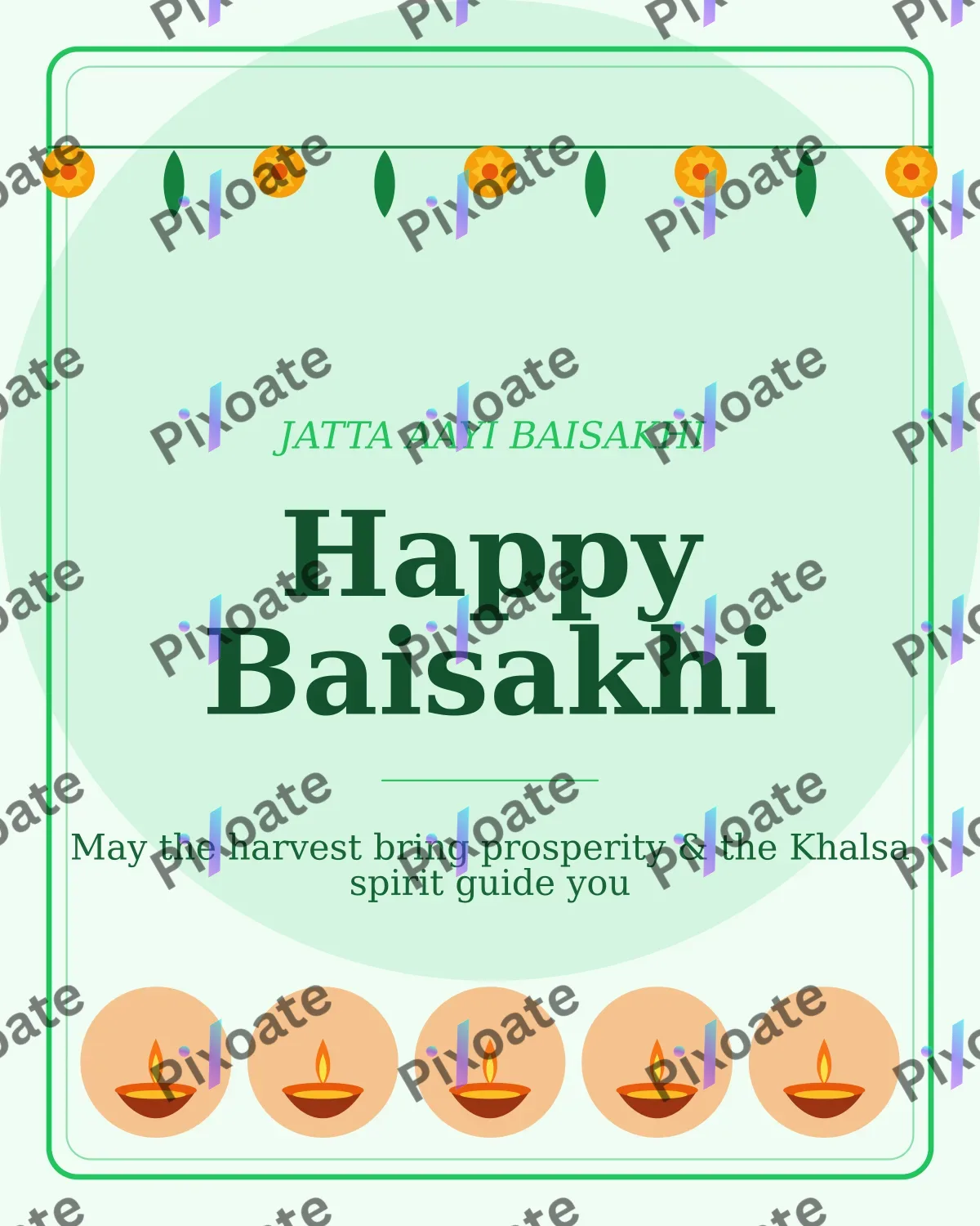 Baisakhi Harvest Baisakhi Harvest — editable white holiday template, instagram portrait