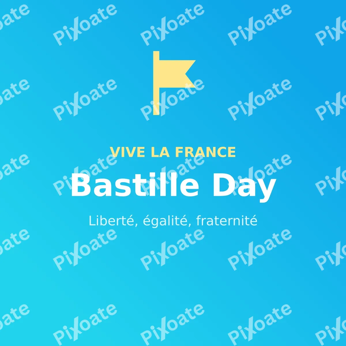Bastille Day — editable blue holiday template, instagram post