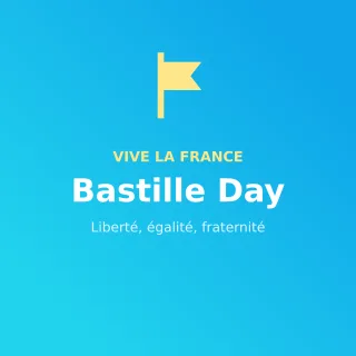 Bastille Day — editable blue holiday template, instagram post