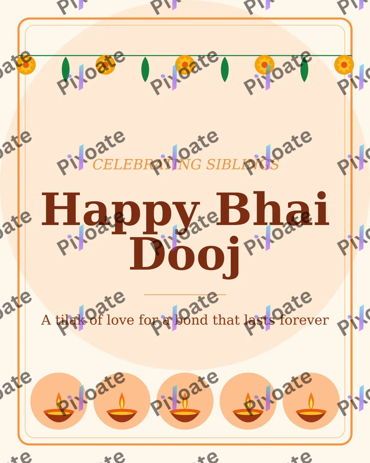 Bhai Dooj — editable white holiday template, instagram portrait
