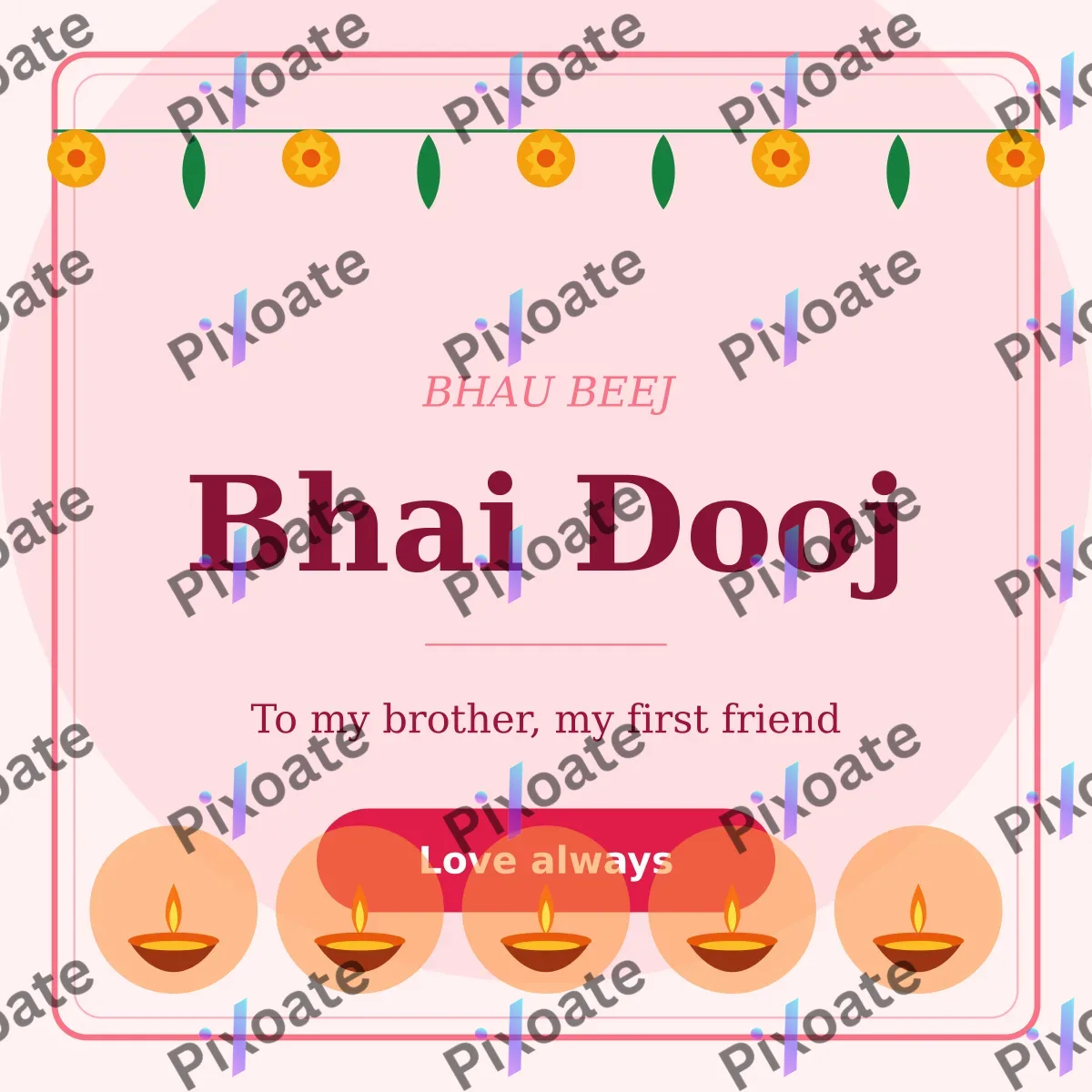Bhai Dooj Wishes Bhai Dooj Wishes — editable white holiday template, instagram post