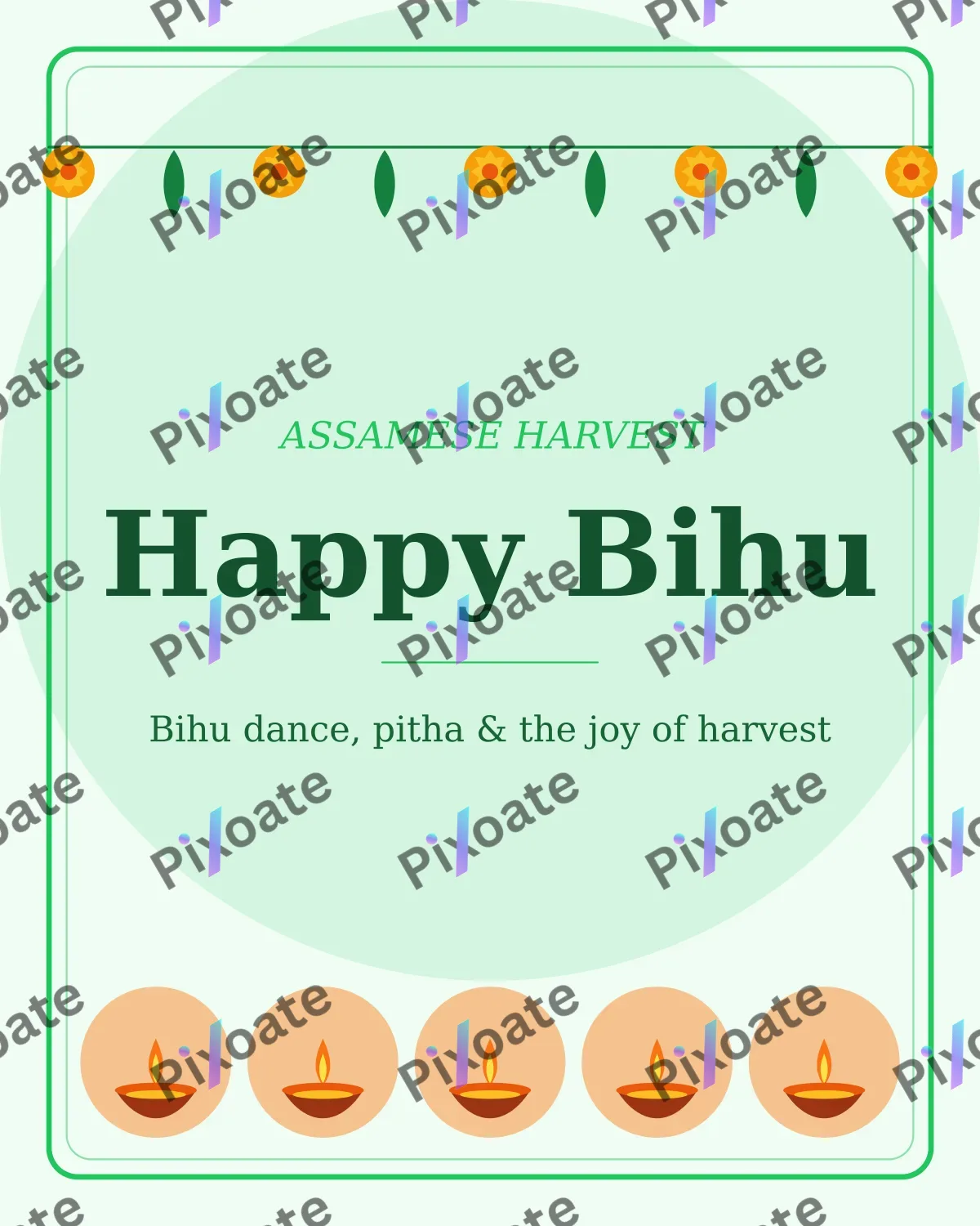 Bihu Festival Bihu Festival — editable white holiday template, instagram portrait