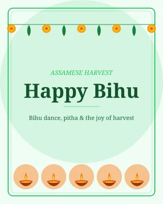 Bihu Festival — editable white holiday template, instagram portrait