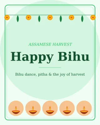 Bihu Festival — editable white holiday template, instagram portrait