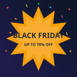 Black Friday — editable blue holiday template, instagram post