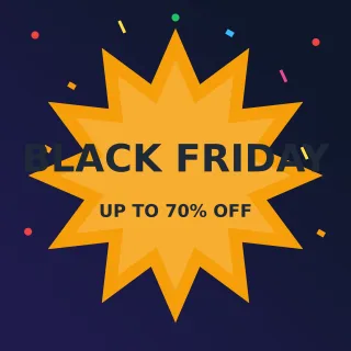 Black Friday — editable blue holiday template, instagram post