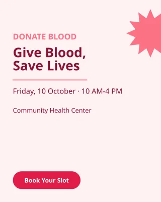 Blood Donation Drive — editable white holiday template, instagram portrait