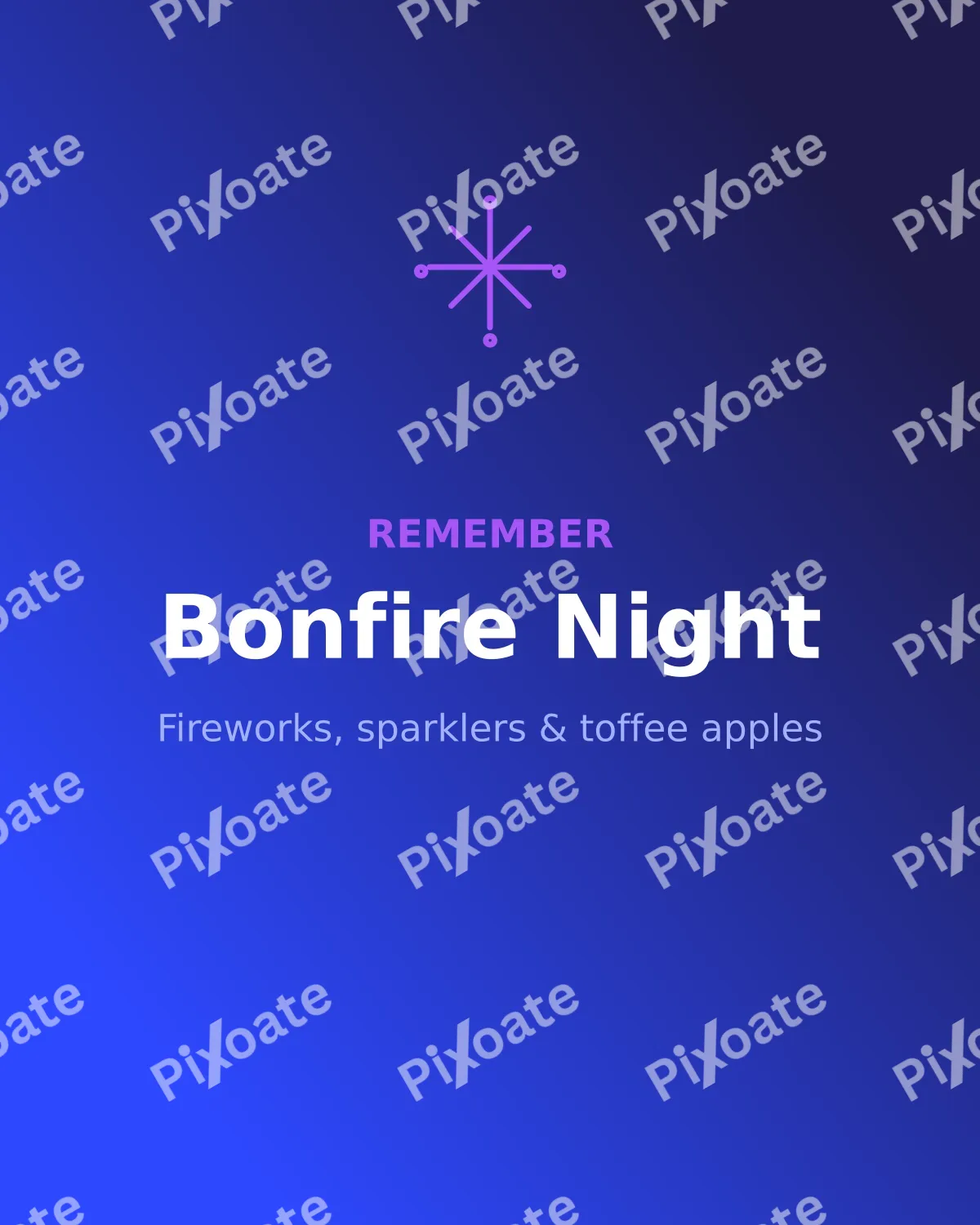 Bonfire Night — editable blue holiday template, instagram portrait