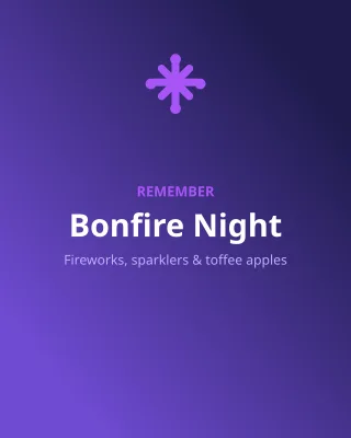 Bonfire Night — editable blue holiday template, instagram portrait