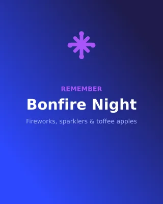 Bonfire Night — editable blue holiday template, instagram portrait