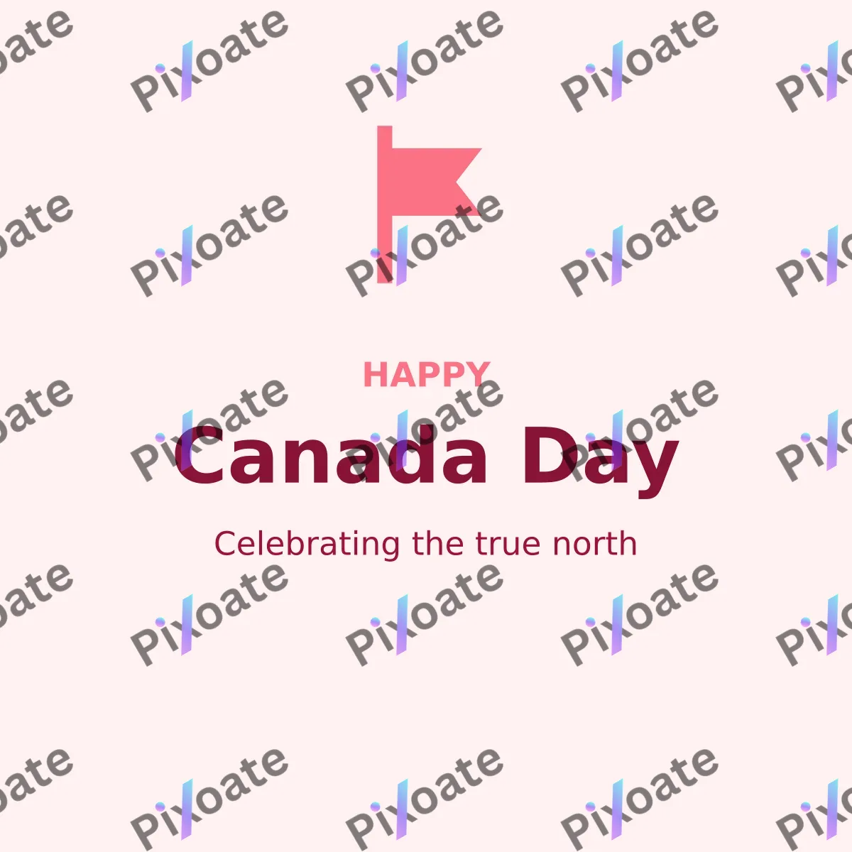 Canada Day — editable white holiday template, instagram post