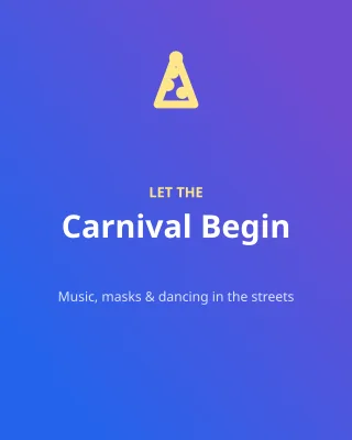 Carnival — editable purple holiday template, instagram portrait