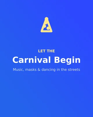 Carnival — editable blue holiday template, instagram portrait