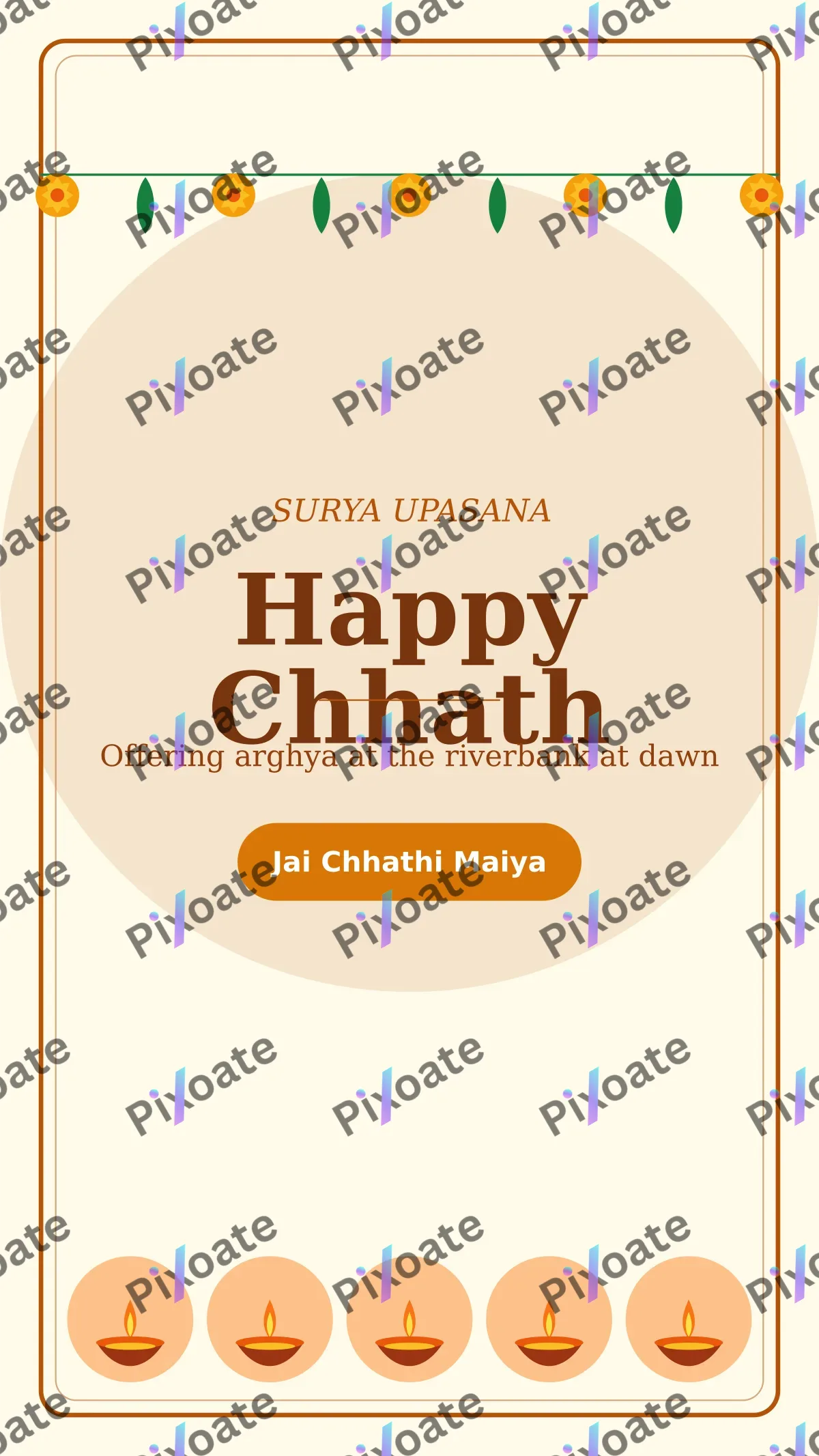 Chhath Arghya Story — editable white holiday template, story / reel