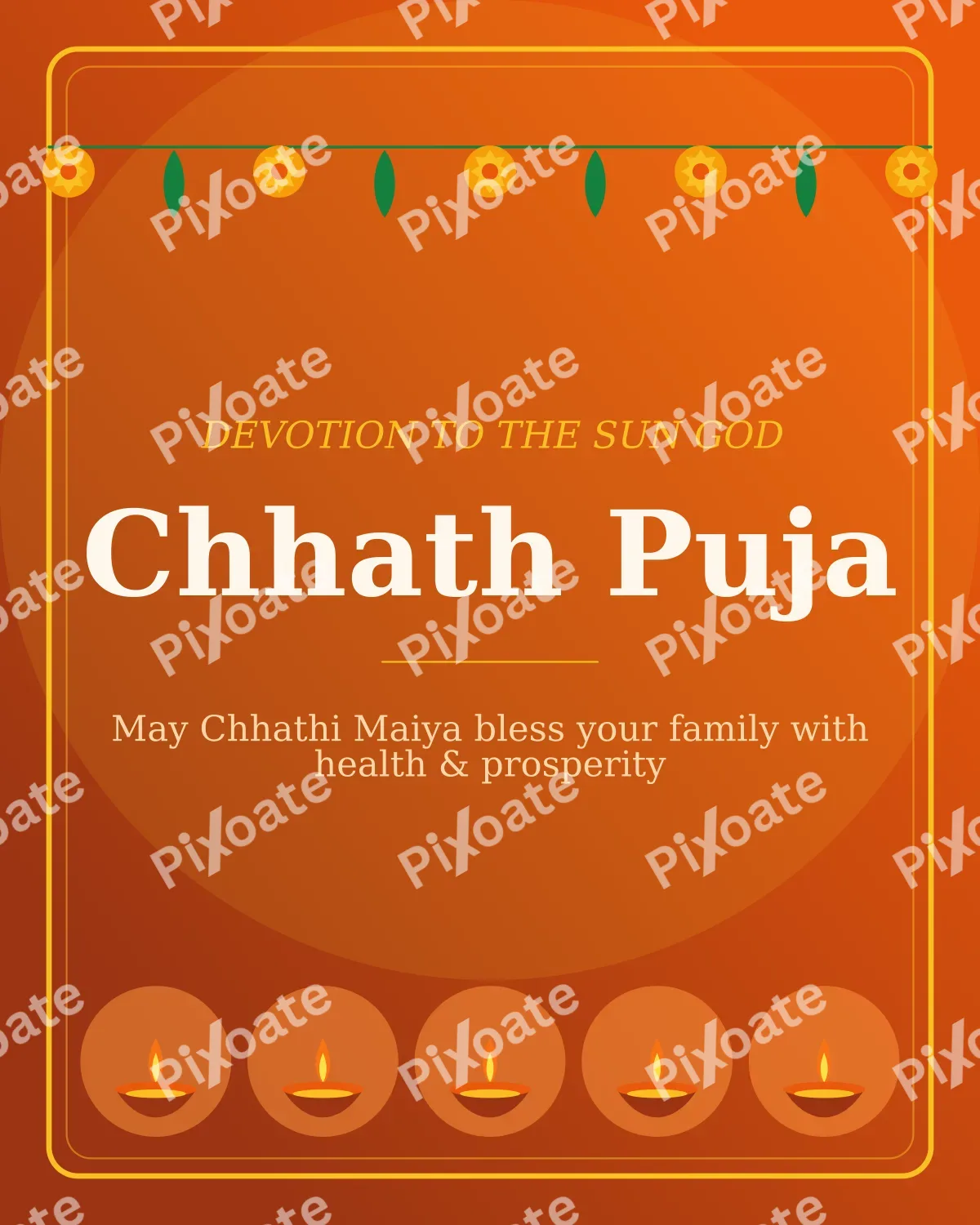 Chhath Puja Chhath Puja — editable brown holiday template, instagram portrait